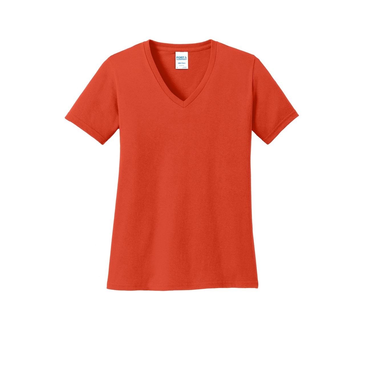 Port & Company® Brights Core Cotton V-Neck Ladies T-Shirt